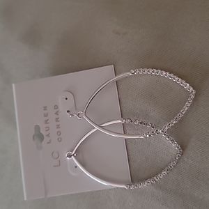 Lauren Conrad pierced hoop silver colored earrings